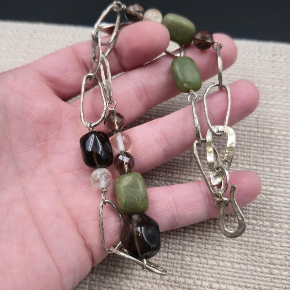 18 Inch Sterling Silver Retired Silpada Various Stones Necklace B947 - Picture 3 of 8